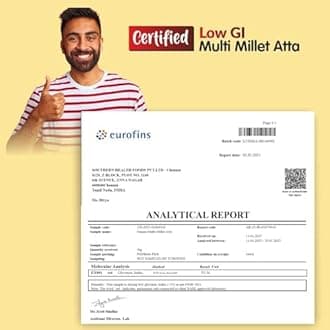 Manna Multigrain Atta/Multi Millet Atta 10Kgs (with Siridhanya Flour), Certified Low GI Wheat Flour with 25% Millets, High Protein & Fibre, Diabetic Friendly, For Weight Loss - 5kg (Pack of 2)