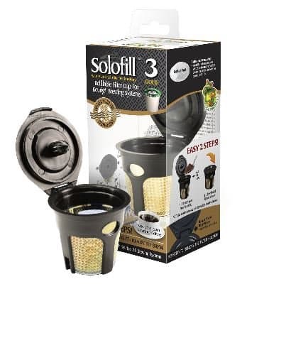 Solofill K3 GOLD CUP 24K Plated Refillable Filter Cup for Coffee Pod