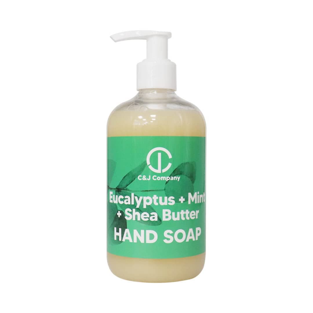 Hand Soap, Made with Shea Butter, Eucalyptus + Mint,Moisturizing Hand Wash, All Natural, Alcohol-Free, Cruelty-Free, 12oz