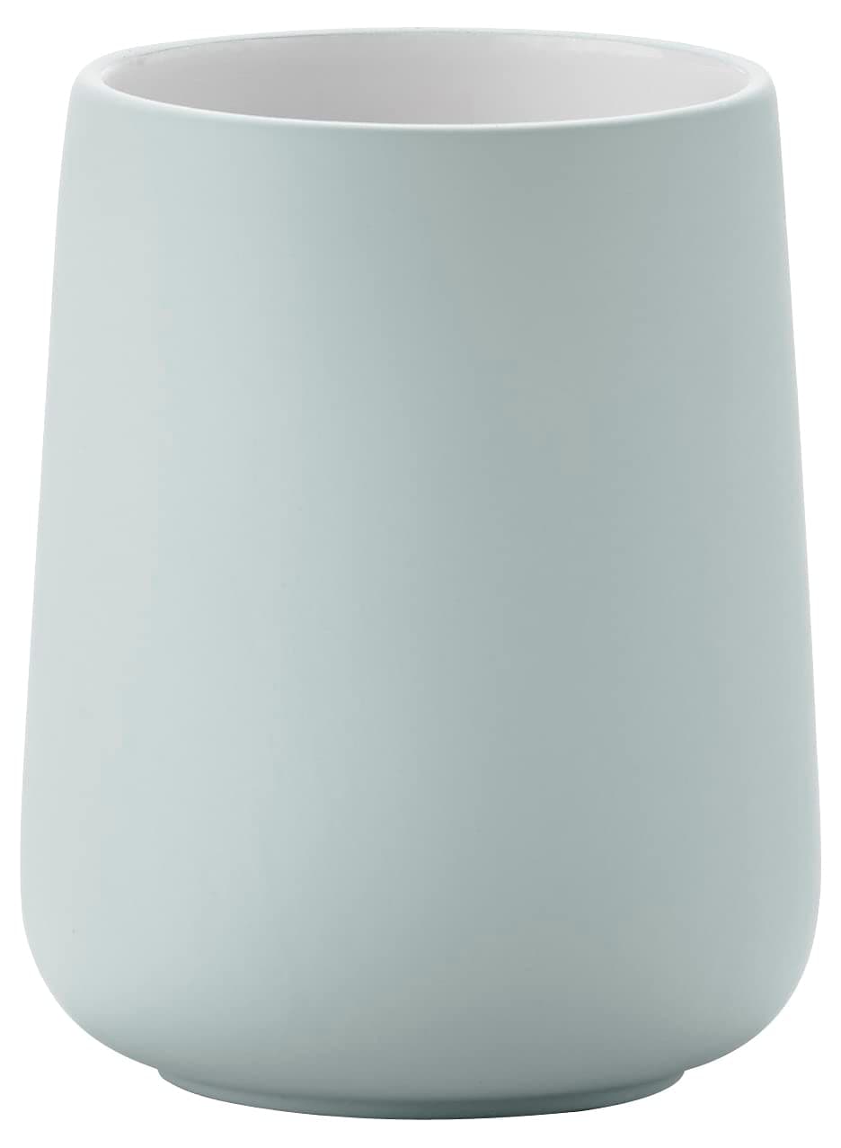 Zone Denmark Nova Porcelain Toothbrush Cup with Soft Touch Coating Diameter 8 cm Height 10 cm Dusty Green