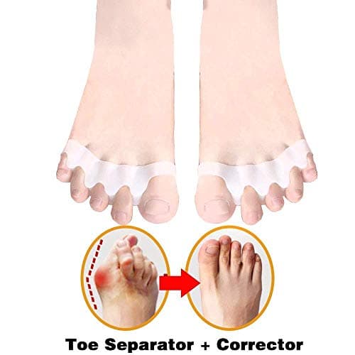 Overlapping Toe Separators and Toe Stretchers for Orthotic Toe Alignment and Reduce Pains Relief, Hammer Toes, More! for Women and Men (1-Pair)
