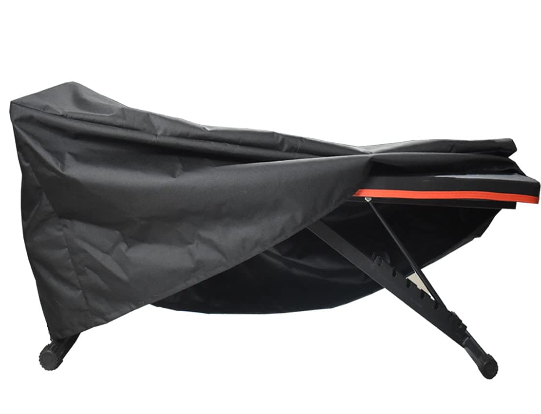 Mini Lustrous Weight Bench Cover, Adjustable Exercise Workout Bench Cover, Waterproof 600D Oxford Fabric for Indoor and Outdoor Use, 50" L x 23" W x 17" H（Black）