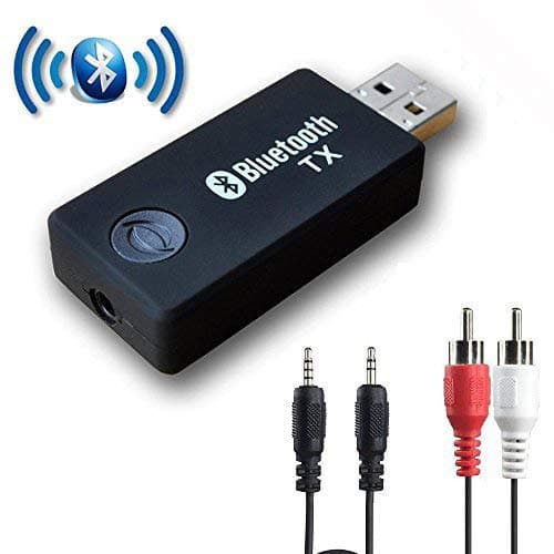 Bluetooth Transmitter for TV PC,YETOR 3.5mm Portable Stereo Audio Wireless Bluetooth 5.2 Audio Transmitter for TV,PC,MP3/MP4.USB Power Supply(TX9)