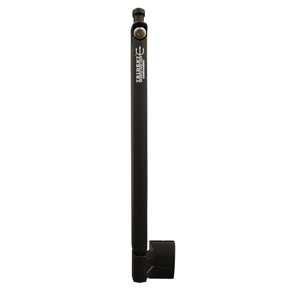 Weatherables Trident 20 Inch Tall Black Magnetic Top-Pull Pool Child Safety Gate Latch | Keyed Alike | TRIDENT-20-BK-KA-WEA