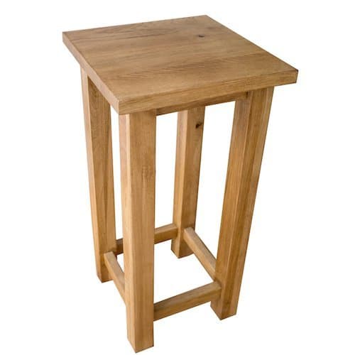 Yabbyou Tall Slim Mature Solid Oak Plant Hall Side Table 55 centimetres Tall
