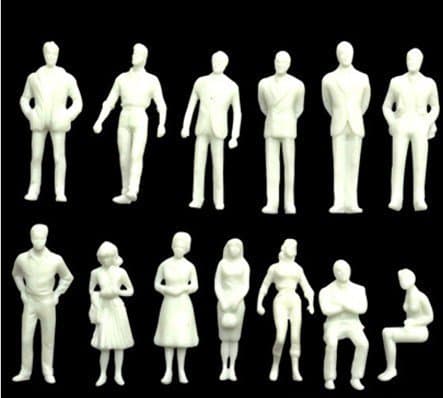 KOTiger Approx. 100pcs Unpainted Model Train People Figures Scale Set (1 to 50)