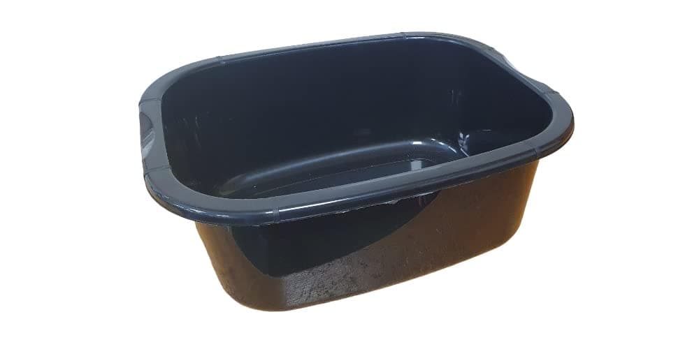 11 Litres Washing Up Bowl Rectangular Plastic Multi-Purpose Basin Mixing Sink Tidy Organizers (Black)