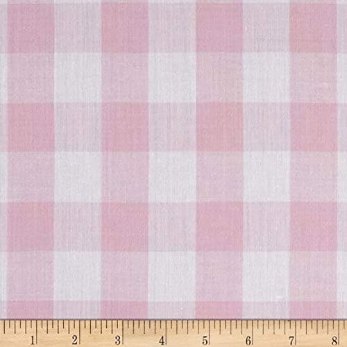 Richcheck 60" Gingham Check 1" Pink, Fabric by the Yard