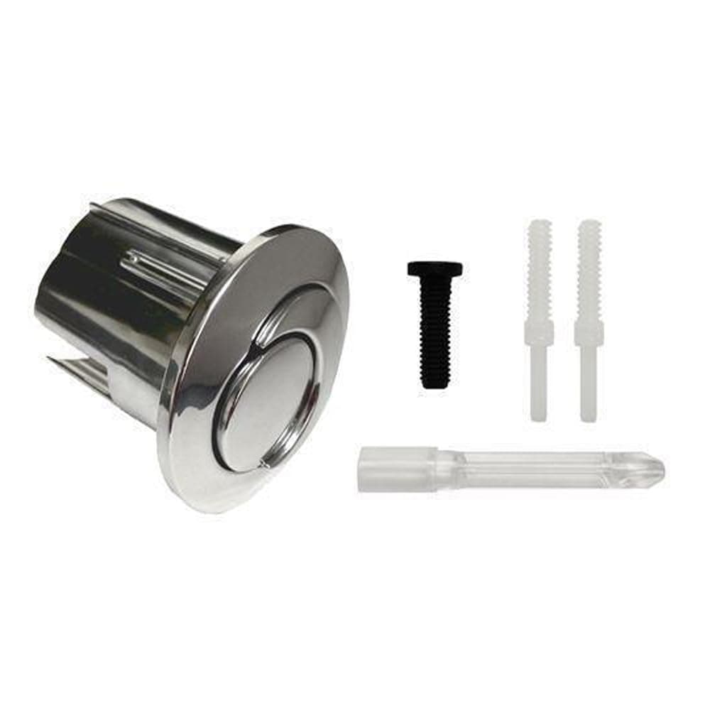 Compatible with Roca Cistern D2D Dual Flush Push Button Half Moon AH0001800R Threaded Push Rods Short Body Chrome