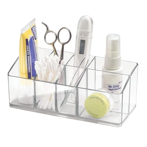 iDesign Vanity Organizer for Bathroom Countertop - Storage for Makeup or First Aid Supplies - Clear