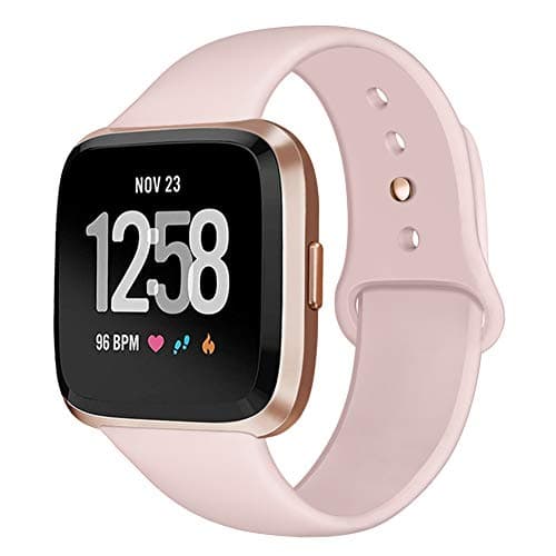 Kmasic Sport Band Compatible with Fitbit Versa/Fitbit Versa 2/Fitbit Versa Lite Edition, Soft Silicone Strap Replacement Wristband Versa Smart Fitness Watch
