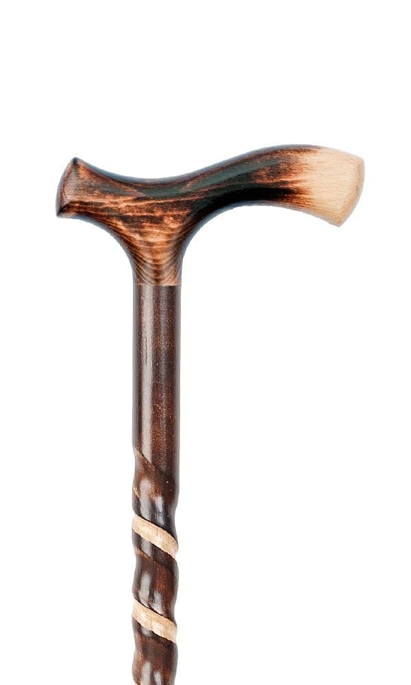 Dark Twisted Beechwood Walking Stick