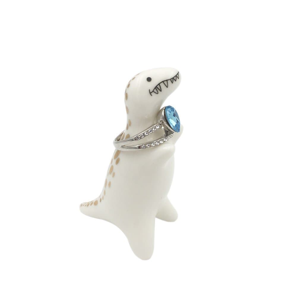 OnlyceeOnlycee Miniature Ceramic T-Rex Dinosaur Ring Holder,Home Accent Desktop Decoration