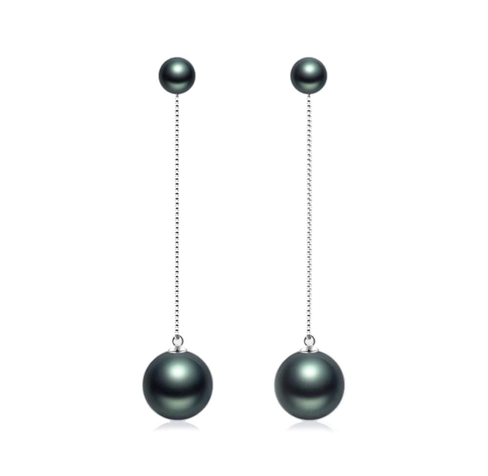 Rakumi Dangle White Black Pearl Dangle Earrings