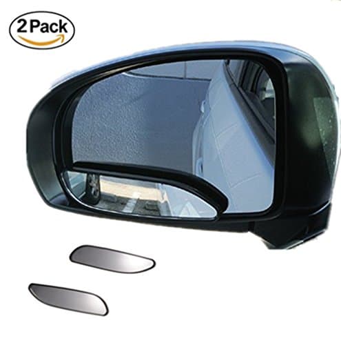 LTJ Blind Spot Mirrors, up-Down ABS HD Ultra Frame Convex Glass Fit Stick-on Design for Blind Side for All Universal Vehicles Car SUV Truck RVs Vans (Pack of 2) (Slender-Edged)