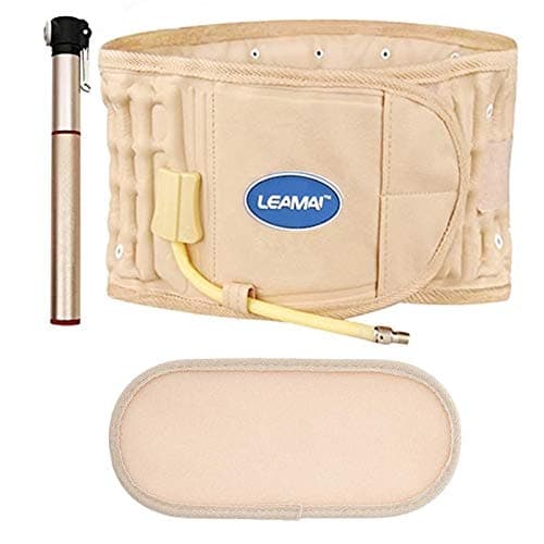 Inflatable Decompression Back Belt, Back Support & Lumbar Traction Belt-Lumbar Support Belt for Lower Back Pain Relief (Beige)