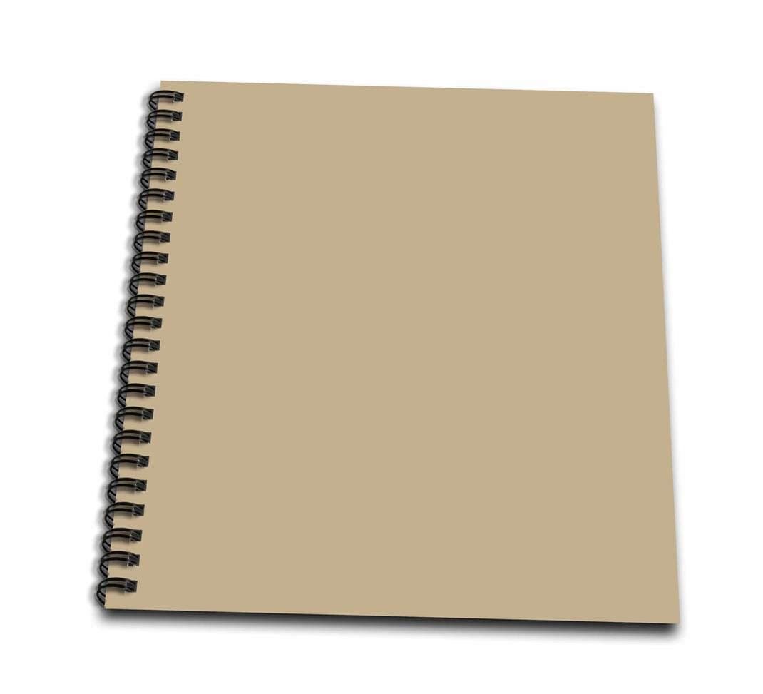 3dRose db_159885_1 Khaki Brown-Beige-Simple Plain Solid Color-Army Light Pale Brown-Grey-Gray-Drawing Book, 8 by 8-Inch