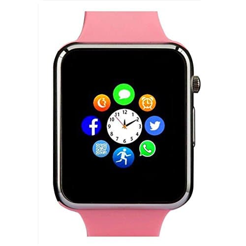 Qidoou Smart Watch, Bluetooth Activity Tracker Touch Screen Waterproof Call/Message Sync Clock Pedemeter Sleep Monitor Android iOS Compatible Smart Watches for Women Men Teenagers Gift (Pink)