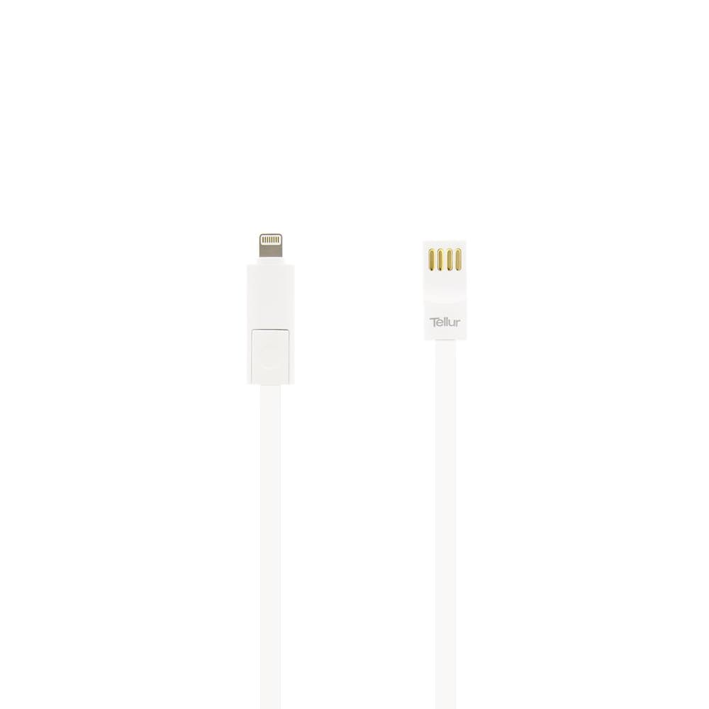 Tellur Cable 2 in 1 (Micro USB + Lightning) 100cm, White