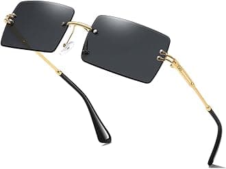 Fashion Rimless Rectangle Sunglasses for Women Men Square Glasses Ultralight UV400 Eyewear Unisex 9031