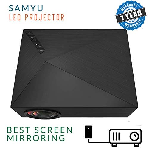 Samyu GM60A Multimedia LED Projector Full HD 1080P Support Plug and Play from Smart Phone USB SD Card Laptop, Play Games, Watch Movies in Big Screen