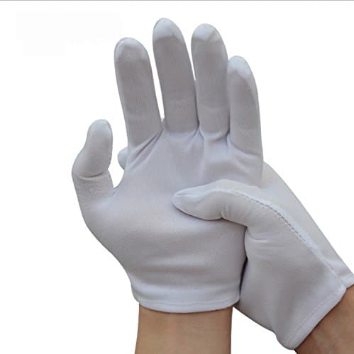 Single Working Gloves, Left or Right Hand White Nylon Cotton Lightweight Soft Protective Band One-Size XXS Fitness Handing Costume Accessory for Small-Hand Child/Women (Basic)