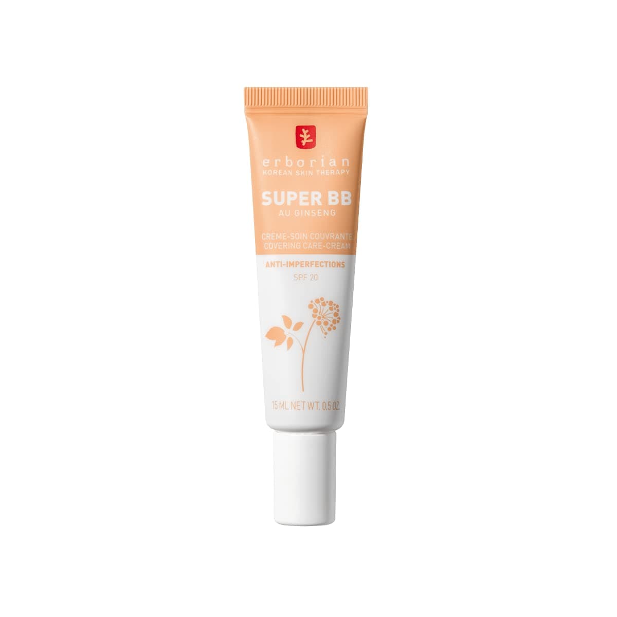 Erborian Super BB Cream with Ginseng Full coverage BB cream for acne prone skin Dore 15ML, 15 ml Pack of 1, Dore, 15 ml (Pack of 1)