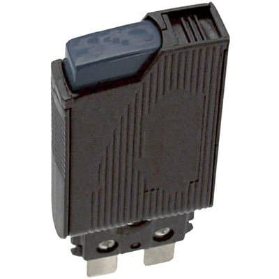 E-T-A Circuit Protection and Control 1180-01-3A, Circuit Breaker; Therm; Push; Cur-Rtg 3A; Plug-In; 1 Pole; Vol-Rtg 250/65Vac/Vdc
