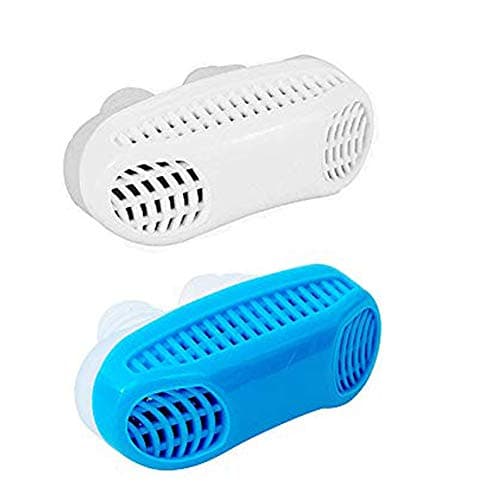 Anti Snore Snoring Devices Aids, 2 Pack 2 in 1 Anti Snore Nose Purifier Snore Stopper Nose Vents Solution Blocker Preventer Relief for Women Men to Stop Snoring Noise Silent Night Sleep (Blue+White)
