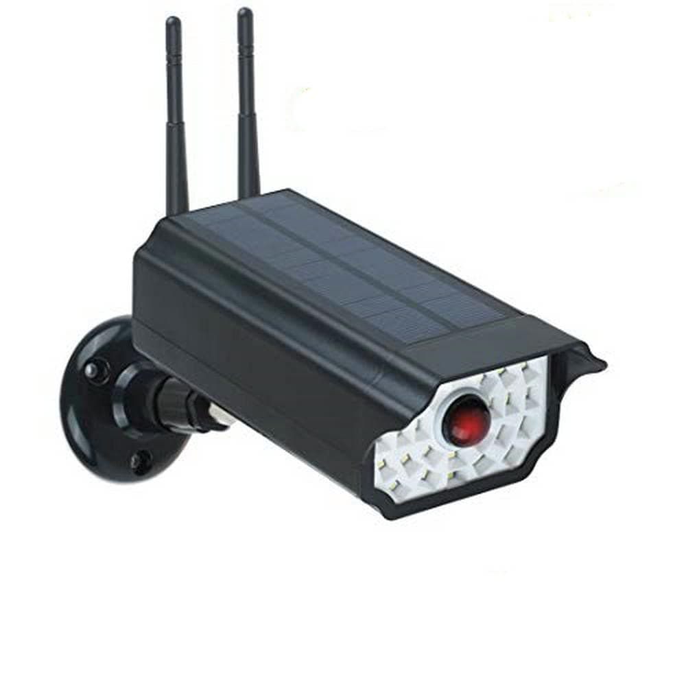 Dummy Camera, Timoom Solar Light Outdoor Power Security Home Imitation CCTV Motion Sensor cameras with 30 LED Light 2200mah Solar Panel IP66 Waterproof for Front Door, Yard, Garden, Patio