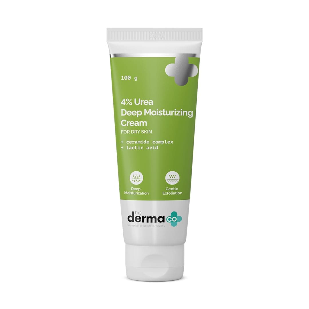 The Derma Co 4% Urea Deep Moisturizing Cream with Lactic Acid & Ceramide Complex | Deeply Moisturizes | Gently Exfoliates | Lightweight Formula I For Very Dry Skin-100g