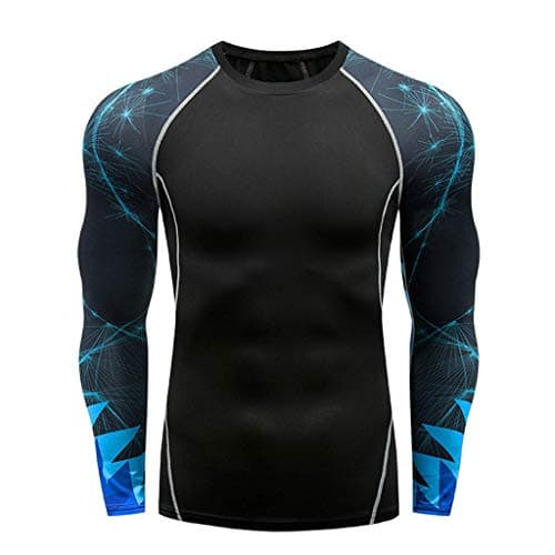 Men Compression Shirt Base Layer Long Sleeve Undershirt for Men Sport Fitness Cool Dry