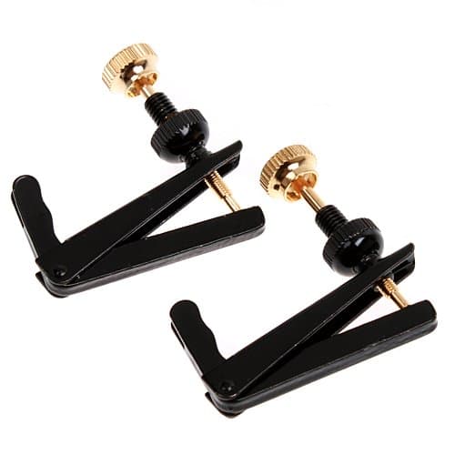 2pcs Violin Parts String Adjuster Fine Tuner 3/4-4/4 Black and Gold Violin Parts