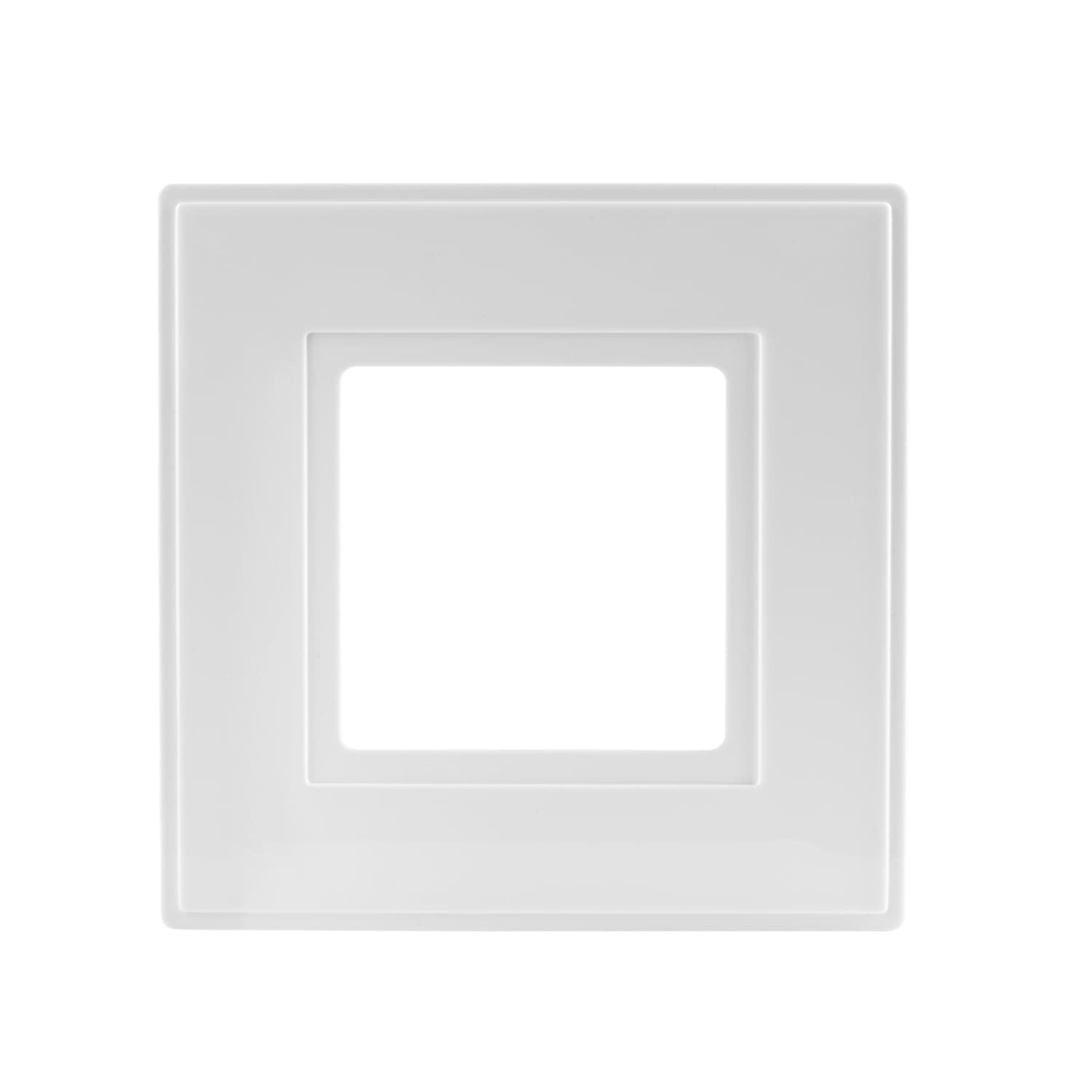 rhinocables Finger Plate Surround for Single Light Switch faceplate or Electrical Plug Socket White Plastic (1)