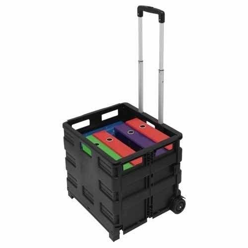 Peak Outdoors Pack n Roll Folding Crate / Trolley - Black Alloy Steel Utility Cart Wagon