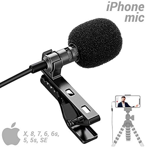 Lav Mic for iPhone - iPhone iPad Microphone for Video Recording - Great Lav Mic for iPhone 7, 8, X, 11 - ASMR Microphone for iPhone 6, 7, 8, X, 11