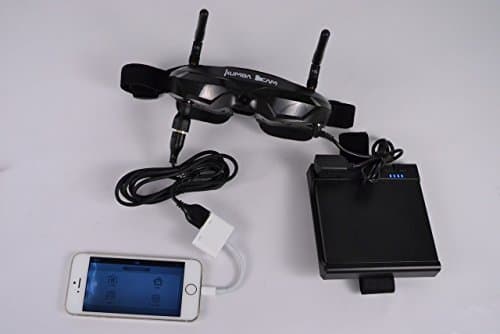 FPV Goggle Kit for iPhone, iPad. Phantom 2, Inspire 1 and Q500. (5.8GHz, Front Facing Camera, HDMI 1080p) Flysight Spexman One KumbaCamGhz, Front Facing Ca