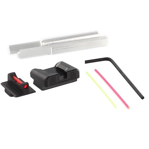 Dawson Precision Sig P320 Compact Charger Fixed Sight Set - Black Rear & Fiber Optic Front