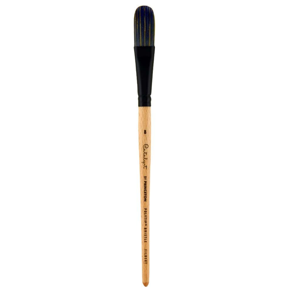 Princeton Catalyst Filbert Brush, Synthetic, Short Handle, Size 8, 1 Count