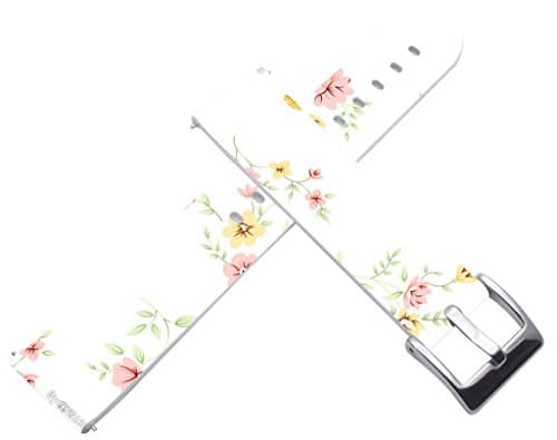 18mm Watch Bands Straps Leather Quick Release Compatible with Withings Activité/Activitie Pop/Steel/Steel HR for LG Watch Style for Asus ZenWatch 2 for Huawei Watch Simple Freshing Flower