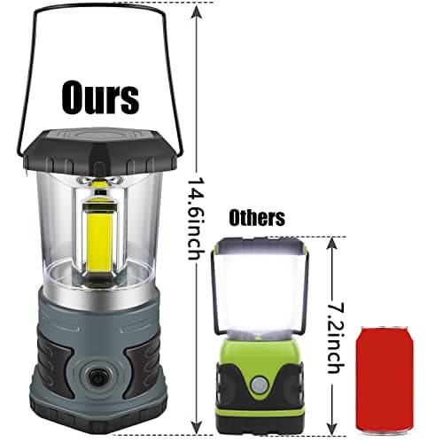 LED Camping Lantern Battery Powered 1500 Lumen COB Camping Light 4D Batteries(Included) Perfect for Camp Hiking Emergency Kit