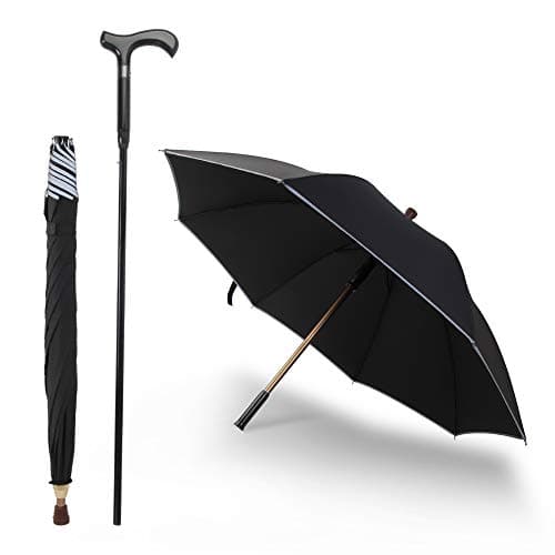 Saiveina 2-in-1 Separable Walking Stick Umbrella, Windproof UV Protection Cane Umbrella