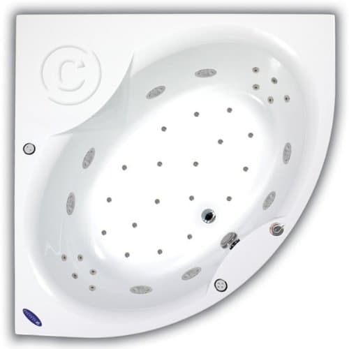 Pegasus Whirlpool Bath with 6 Chromotherapy Light Jets & Spa, Helios 1400x1400mm