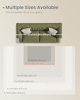 SONGMICS HOME Area Rug, 3x5 ft Rug for Bedroom, Non-Slip Carpet, Home Decor, for Living Room, Machine Washable, Boho Style, Sand Beige UTAR021L02