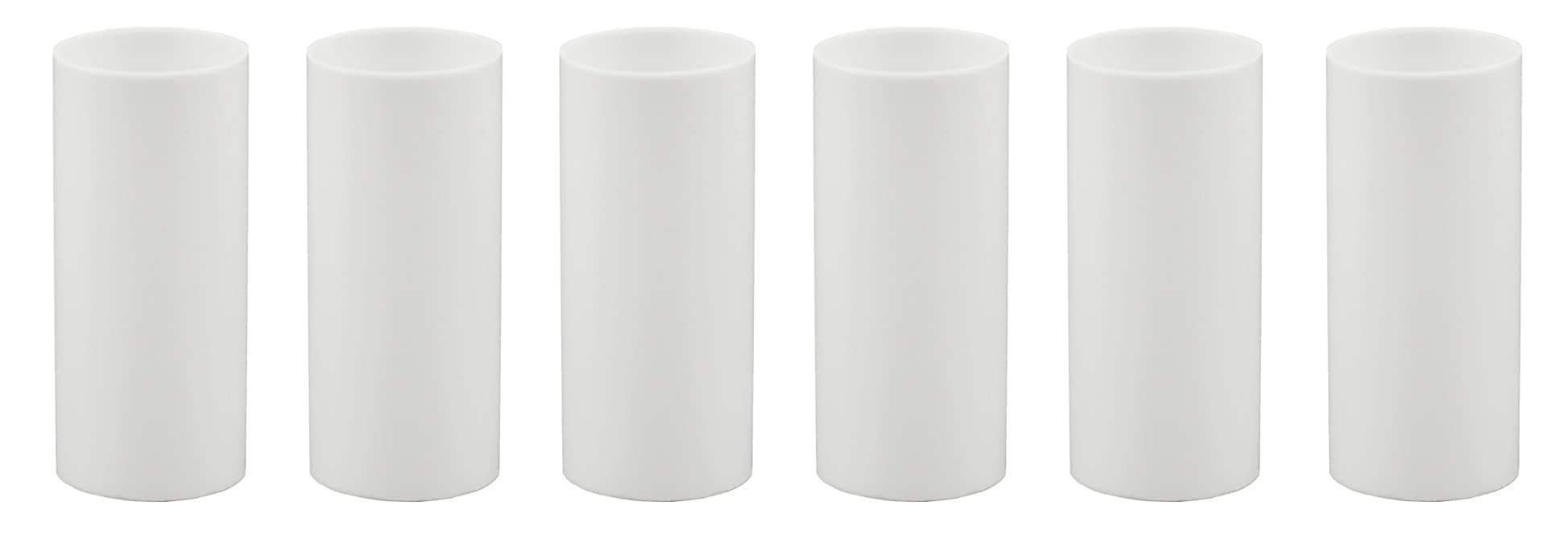 Creative Hobbies® 2" White Plastic Candle Covers Sleeves Chandelier Socket Covers ~ 2 Inch Candelabra Base | Set of 6
