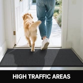 Front Door Mat, 3' x 4' Heavy Duty Indoor Outdoor Door Mat for Entryway, Commercial Door Mats Entrance, Low Profile Welcome Mats Non-Slip, Durable Rubber Backing Entry Mat for Patio, Home