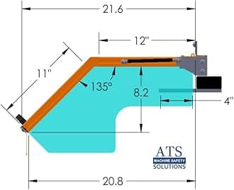 ATS Machine Safety Solutions Lathe Guard. 18" Wide, Hinged. Fits with up to 12" Chuck Diameters. Standard Model, Part # LG-TR3-18