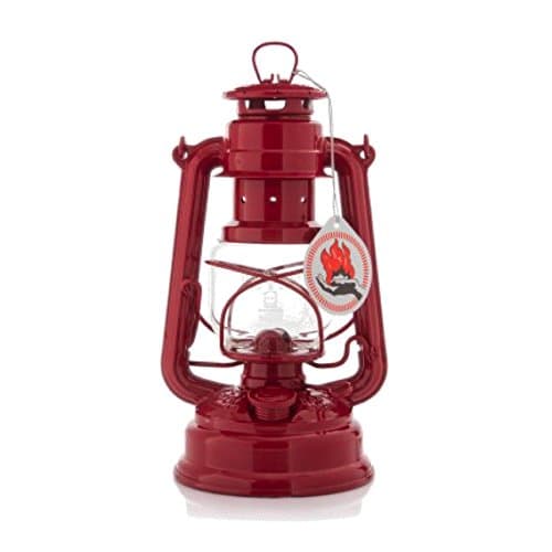 Feuerhand Hurricane Lantern - German Made Oil Lamp - 10" (Ruby Red)