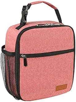 Femuar Lunch Box for Men Women Adults Small Lunch Bag for Office Work Picnic - Reusable Portable Lunchbox, Pink