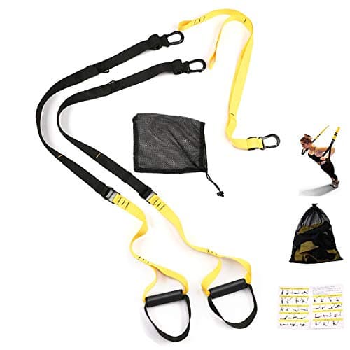 IKEFLY Trainer Kit Training Straps Bodyweight Resistance Training System Home Gym Fitness Trainer, Outdoor and Indoor, Professional Fitness Super Sturdy Training Straps for Full-Body Workout Exercise